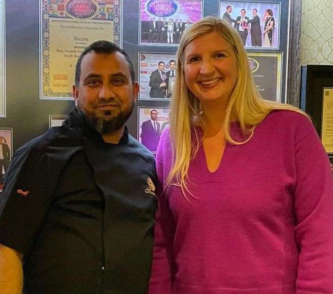 Award-winning Executive Chef Jamal Ahmed with double Olympic gold medallist swimmer Rebecca Adlington.