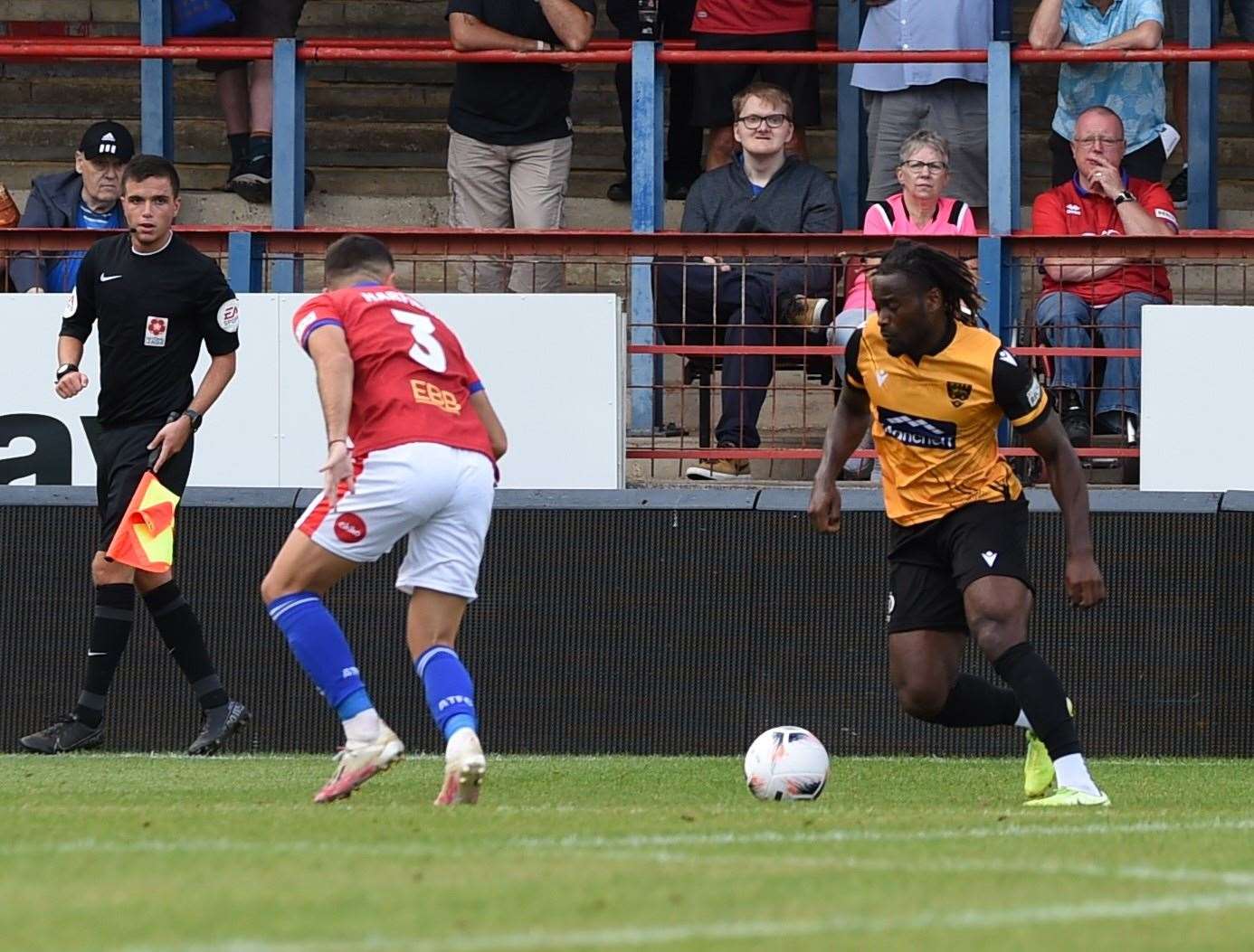 Christie Pattisson sets up Bivesh Gurung's goal at Aldershot - his second assist of the game Picture: Steve Terrell