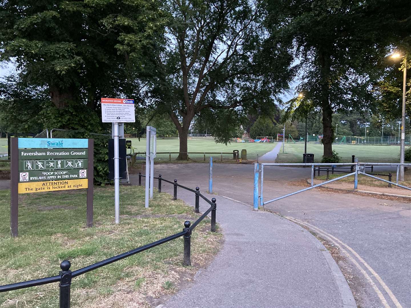The attempted theft happened near Faversham Recreation Ground
