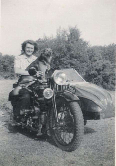 Pauline Polhill on a motorcycle while in the Women’s Auxiliary Air Force (Family handout/PA)