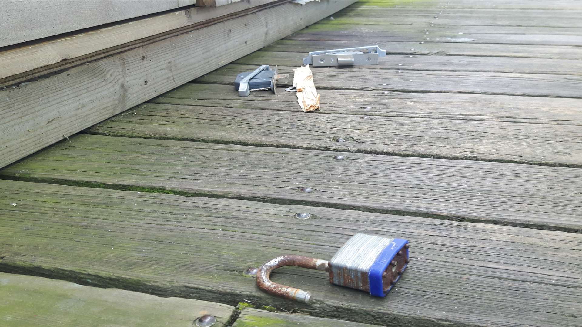 Padlocks were broken on the pier