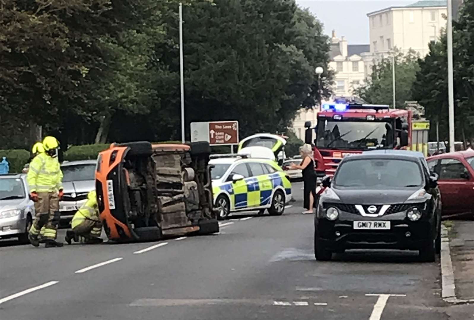 The aftermath of a crash on Sandgate Road in Folkestone in July 2021. Picture: Ian Everley