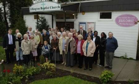 The congregation of Allington Baptist Church. Picture by John Wardley.