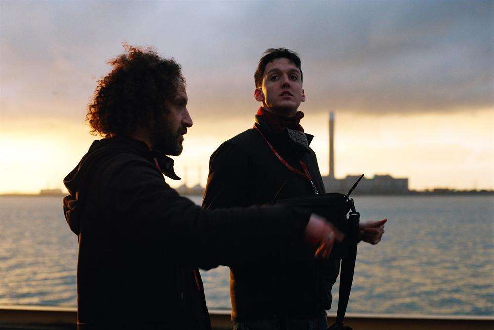 Cinematographer Steve Annis and director George Belfort filming in Sheerness Docks