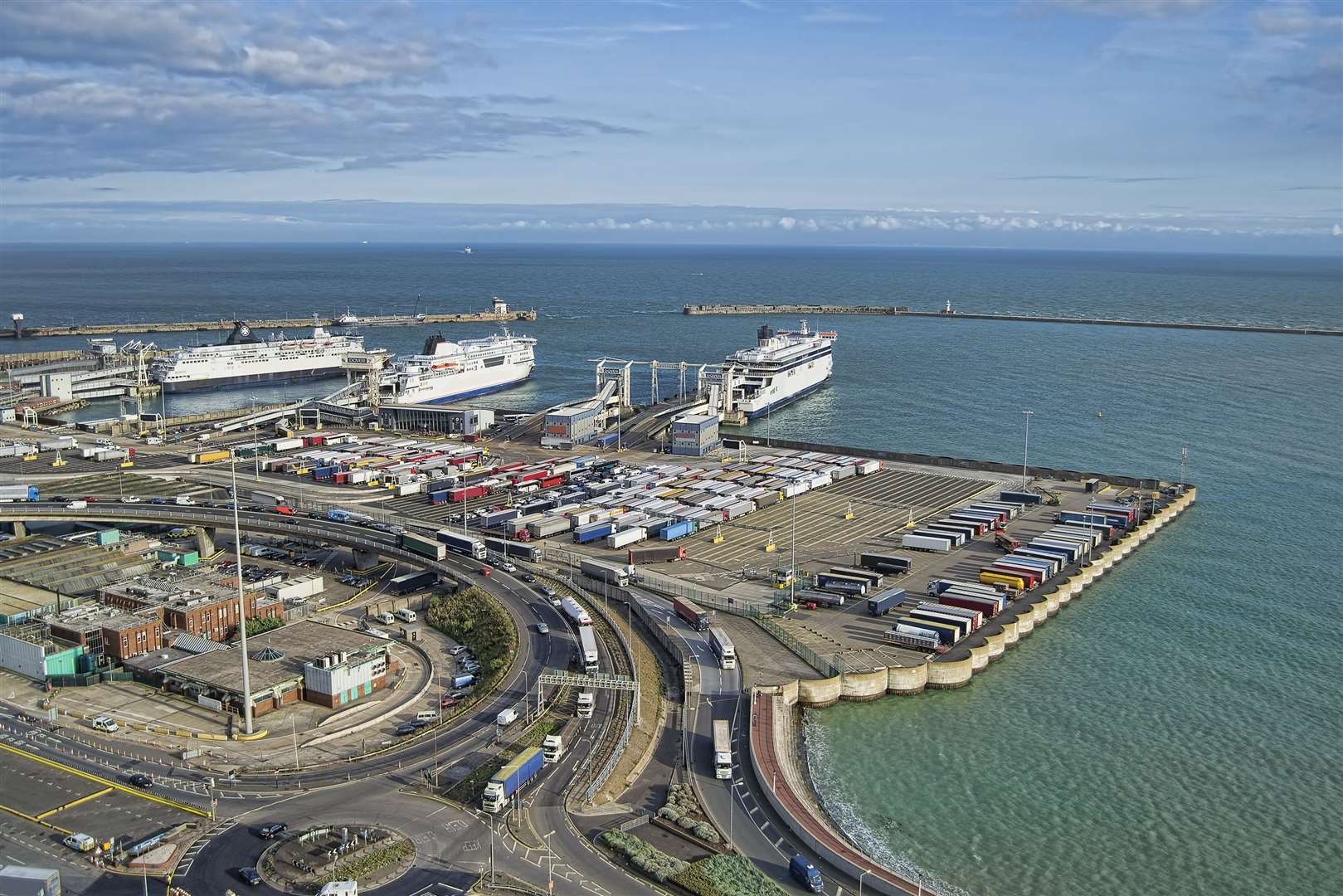 View over Dover port