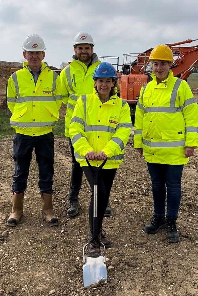 Mrs Elphicke with members of HMRC and the construction team at the ground breaking. Picture: Office of Natalie Elphicke MP