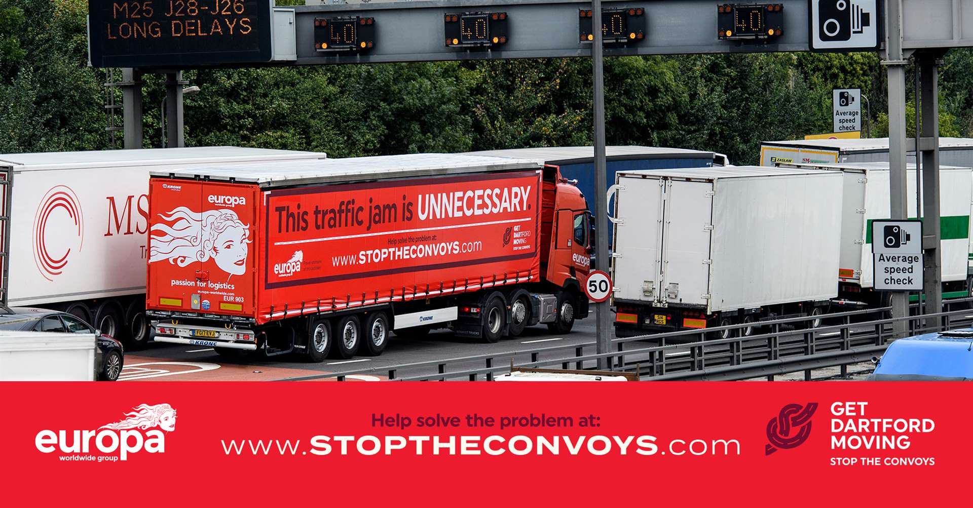 Europa has launched its Stop the Convoys campaign in a bid to reduce congestion at Dartford Crossing
