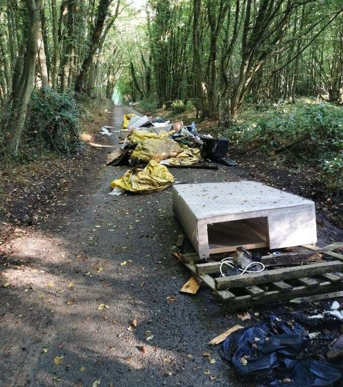 Flytipping was dumped along the narrow country lane on numerous occasions last summer