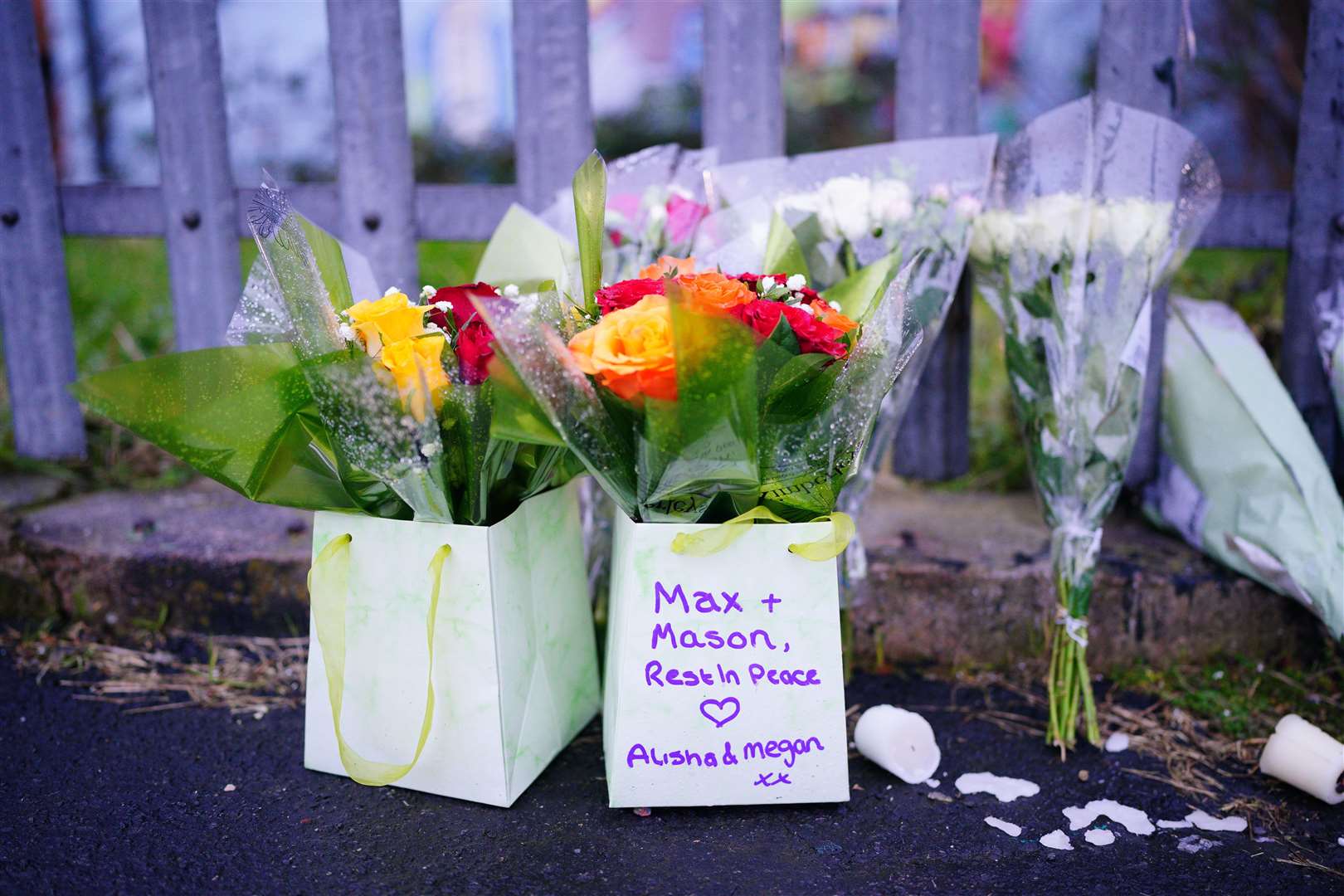 Flowers and tributes were left close to the scene (Ben Birchall/PA)