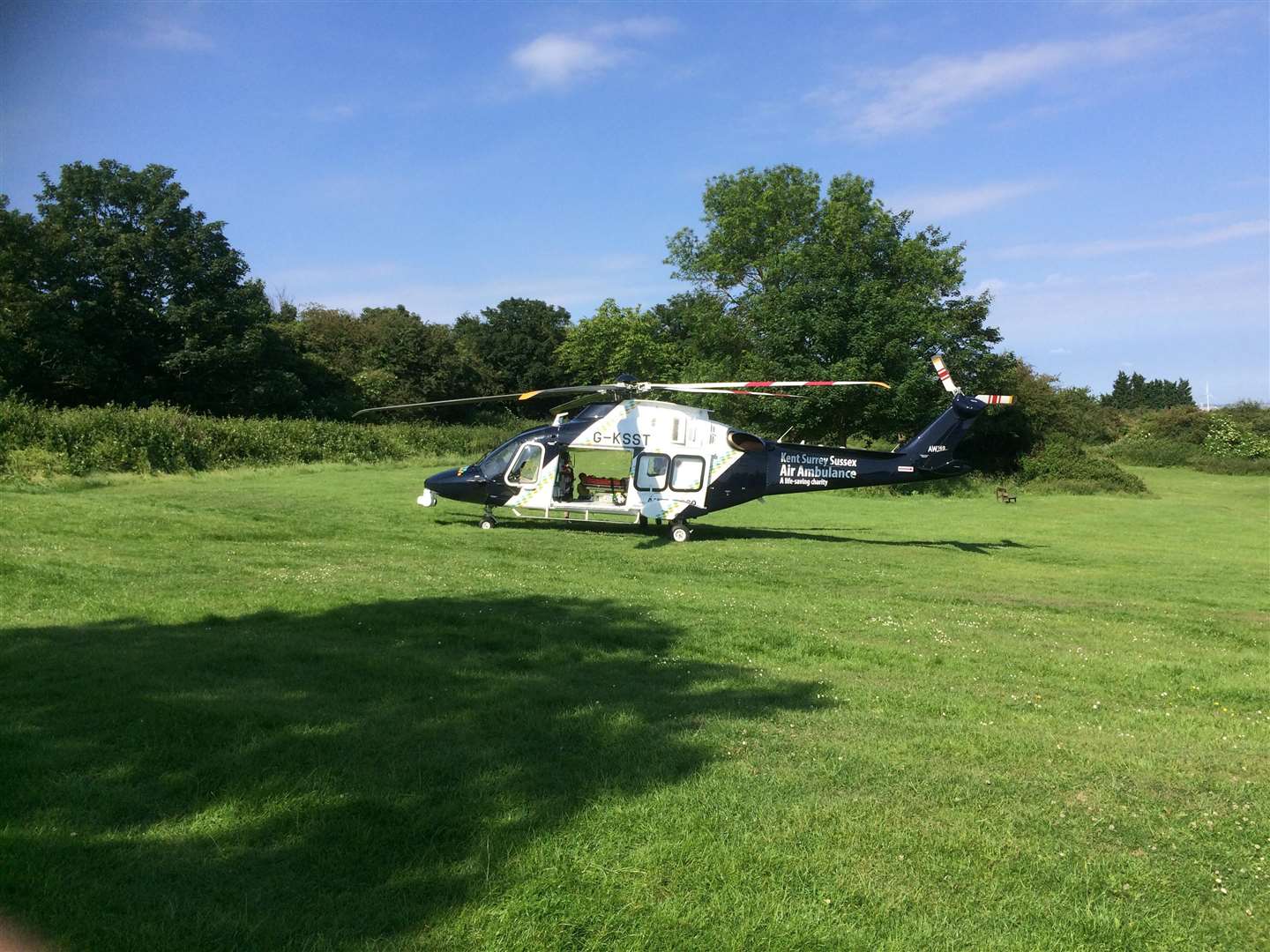 The air ambulance was called to The Glen in Minster