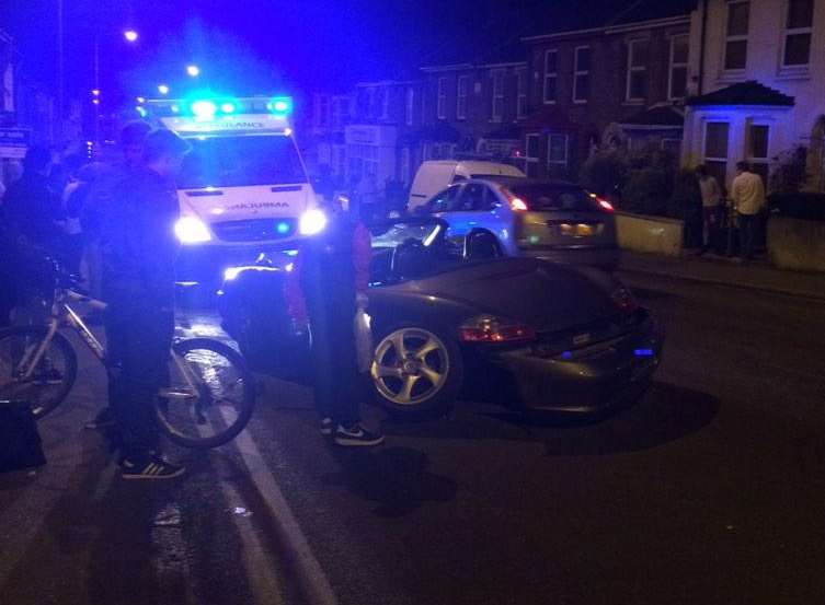 The Porsche crashed on Hereson Road. Picture: @KayleighRose_