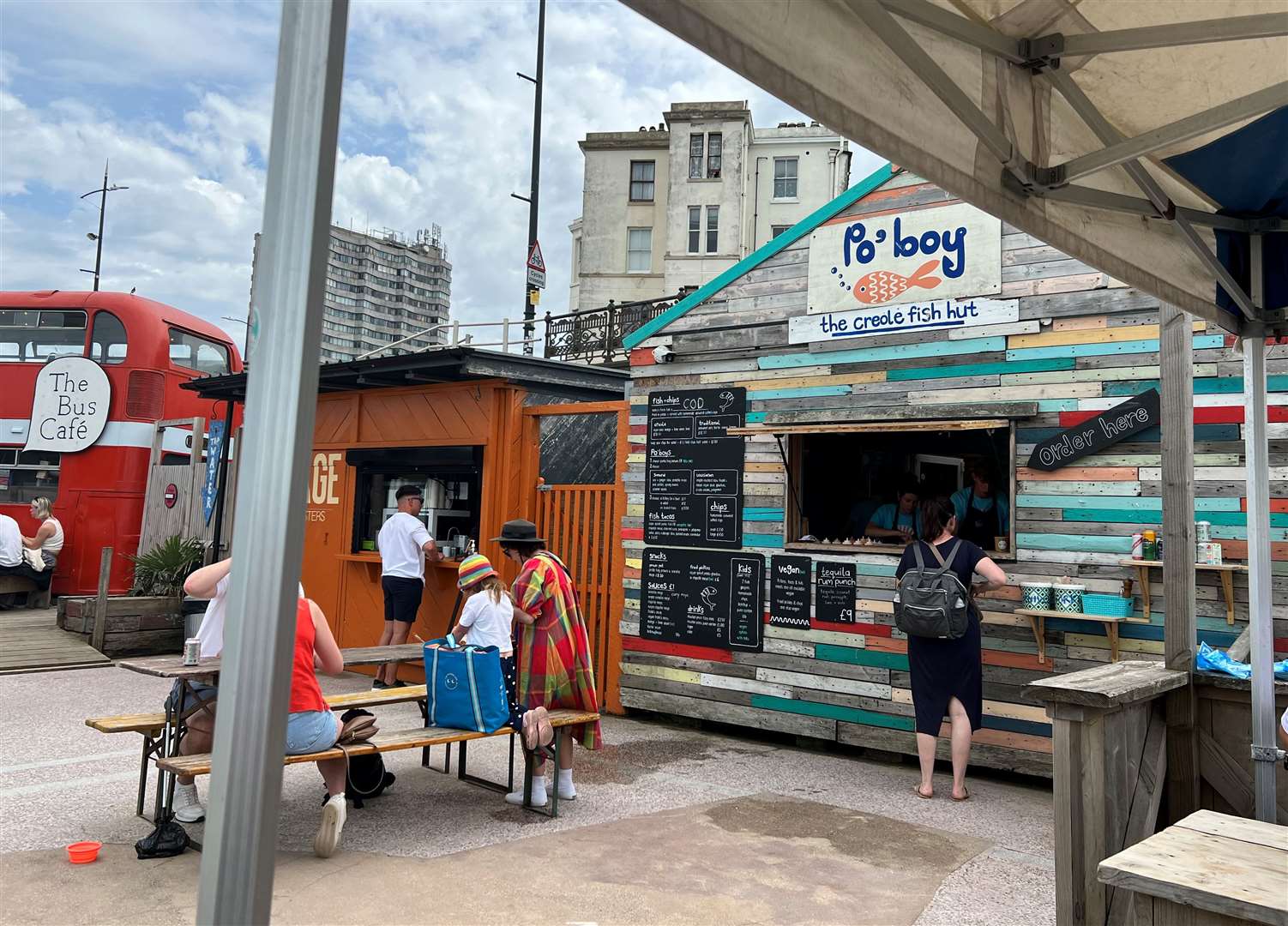 Po'boy - the Creole Fish Hut - is about 10 yards away from The Bus Cafe on Margate seafront