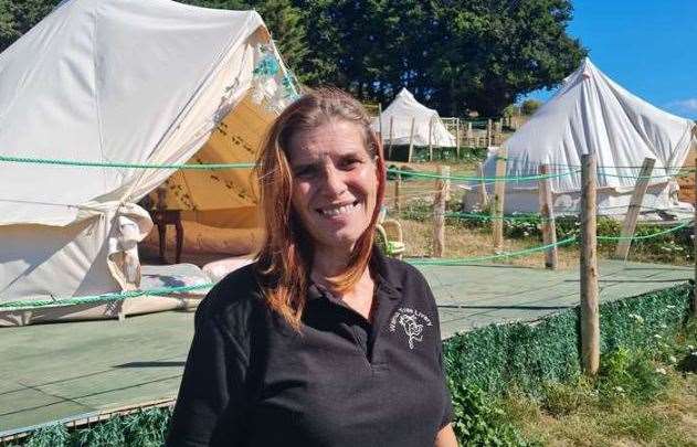 Walnut Tree Glamping owner Jane Mapp at the site in August last year