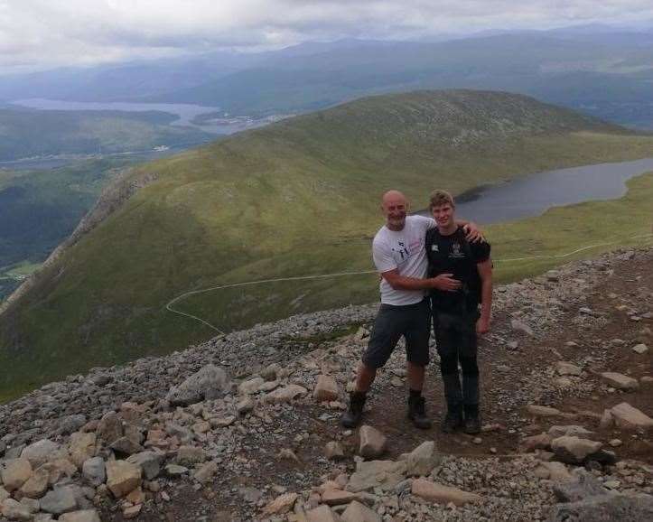 Julien with his son Harrison, during their Three Peaks challenge. Picture: Holding On Letting Go