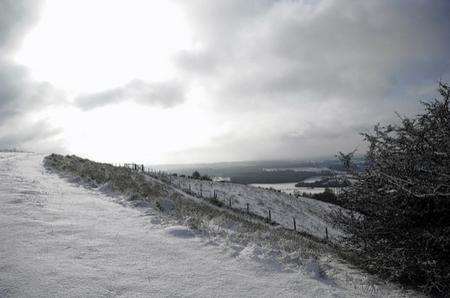Snow scenes on the downs above Wye