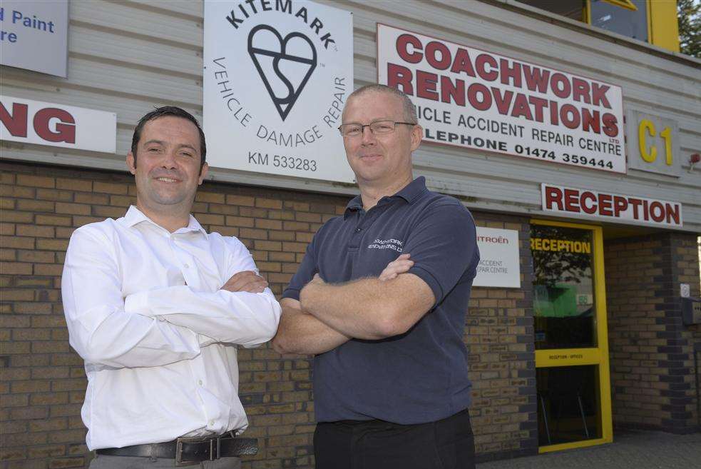 Ben Smith, left, and Mark Pool, from Coachworks Renovations