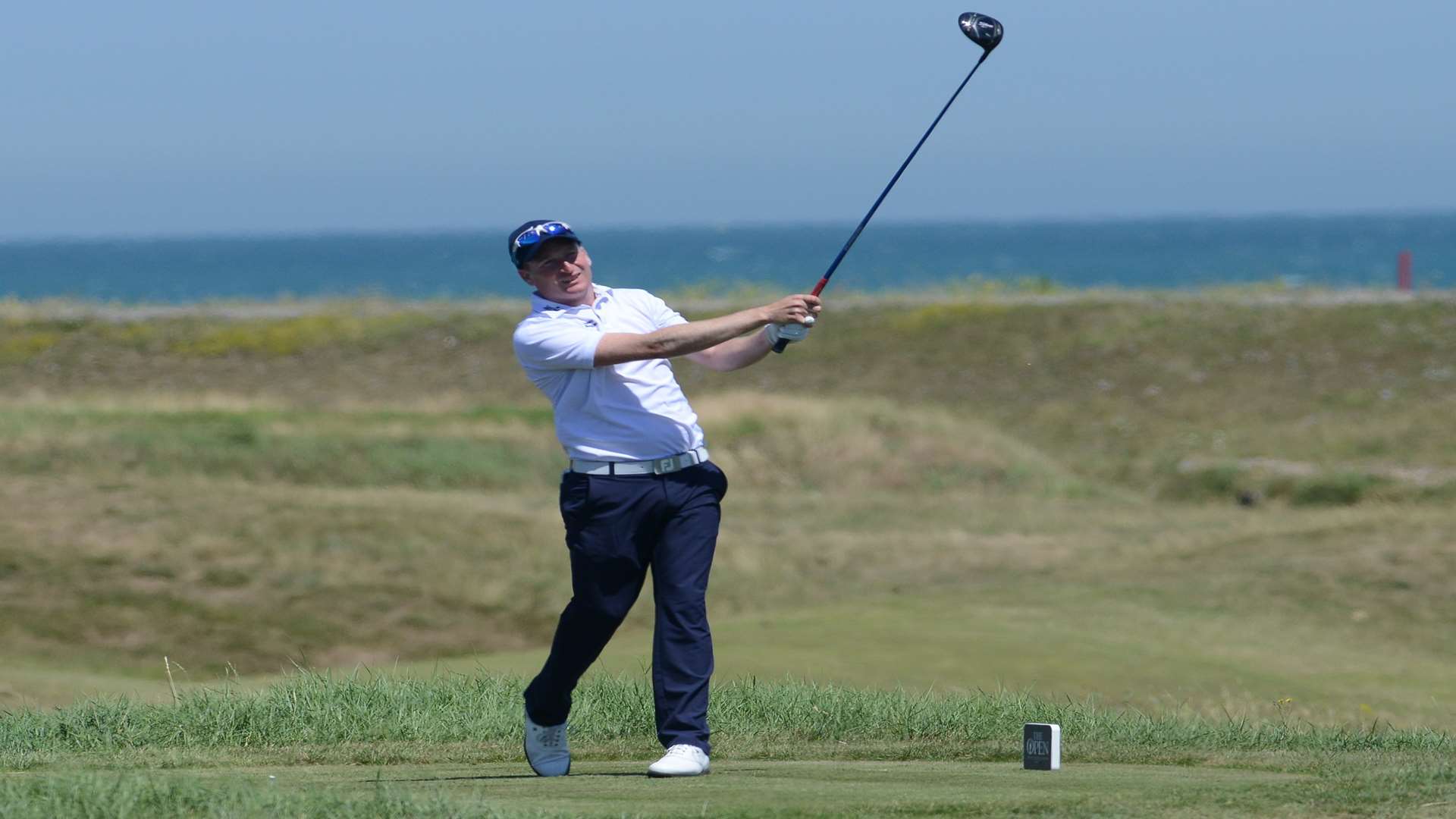 Steven Tiley in Open qualifying action at Royal Cinque Ports Picture: Gary Browne