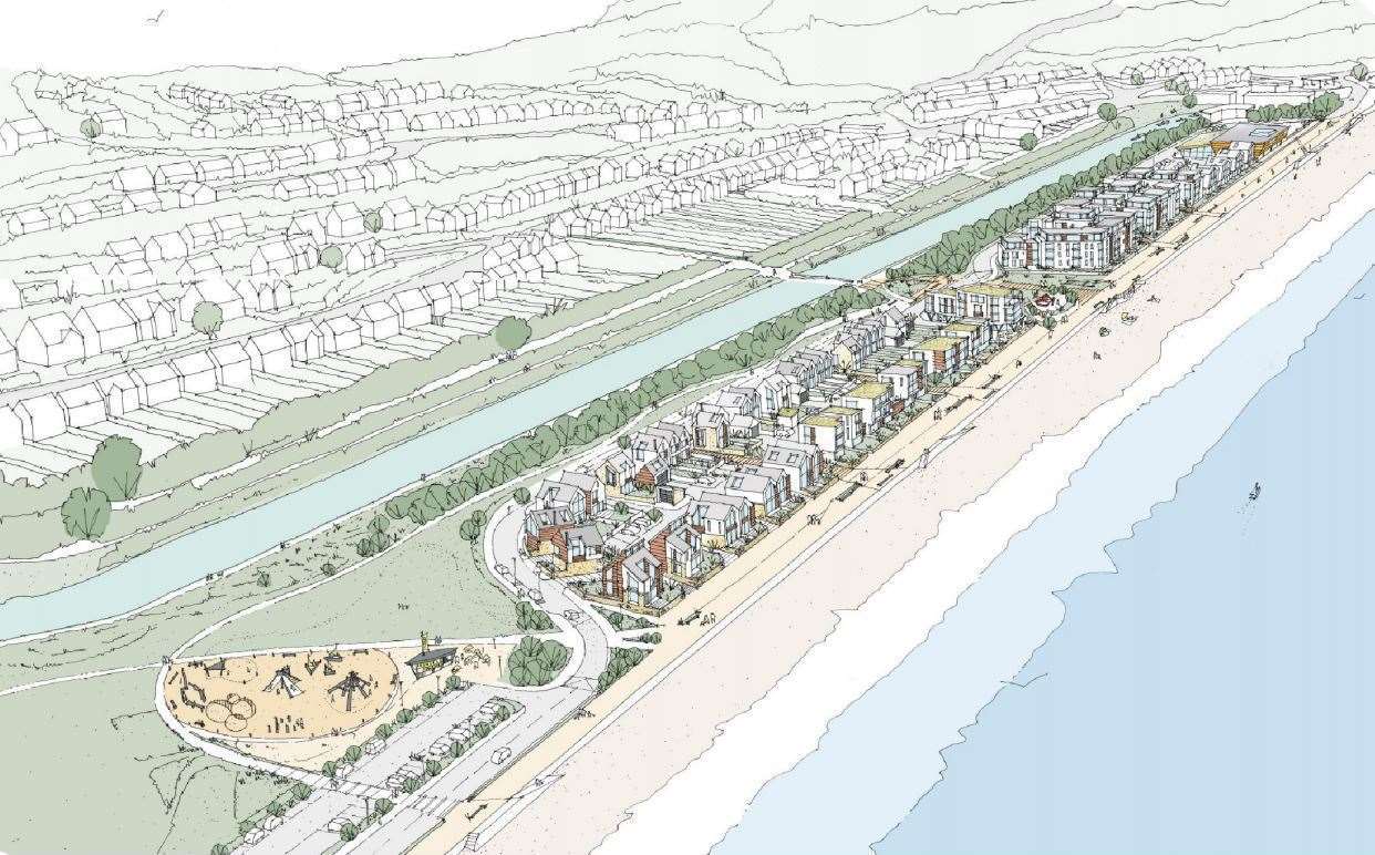 Aerial sketch view of how the Princes Parade development could look
