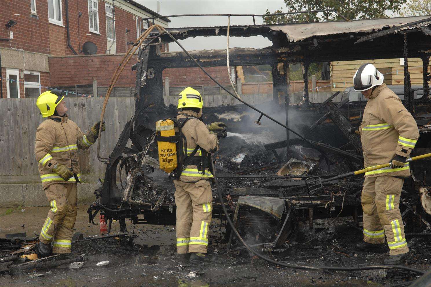 Crews spent almost an hour tackling the blaze