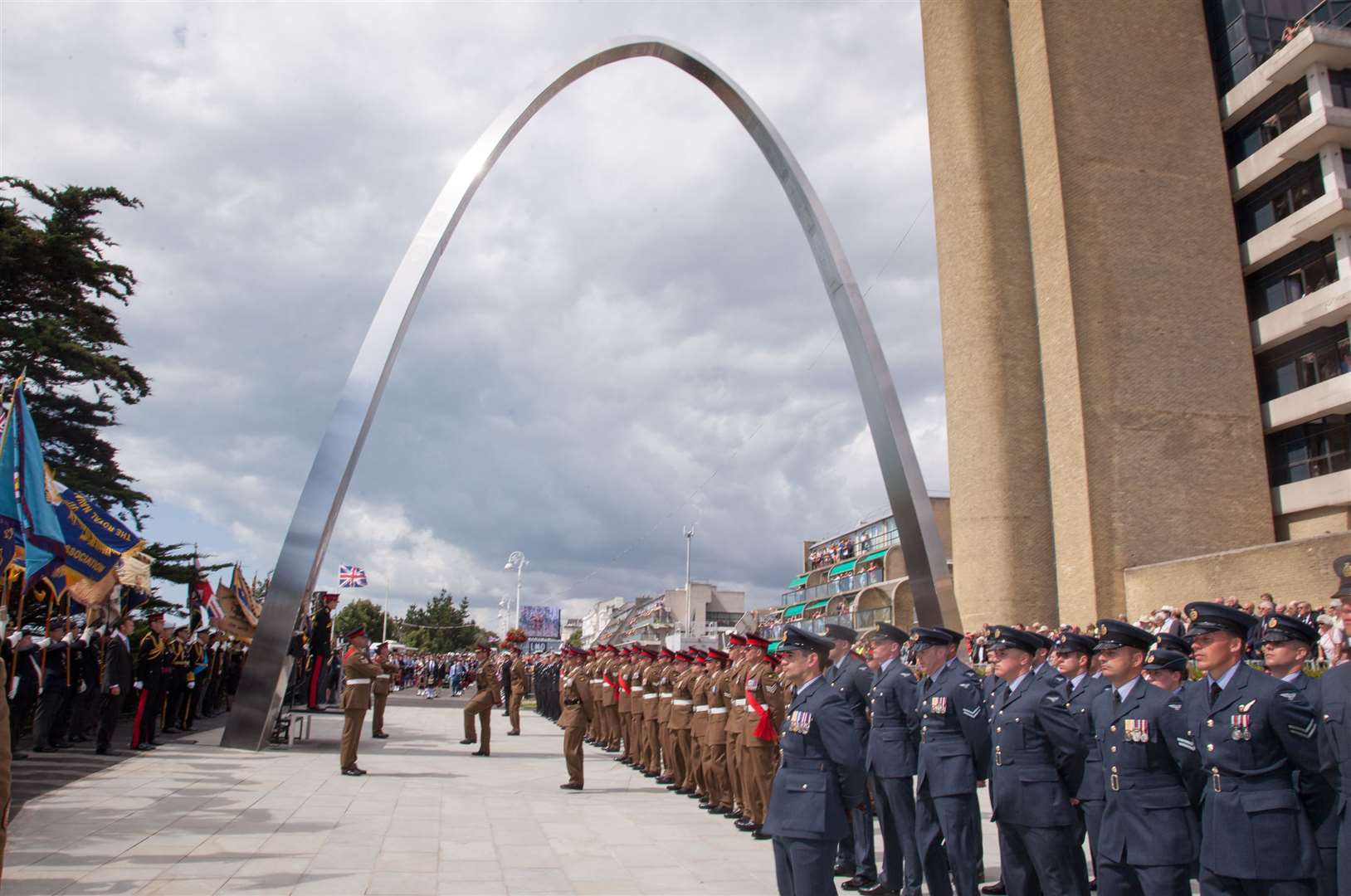 The unveiling of the memorial arch to mark the centenary of the First World War in 2014. Picture: Manu Palomeque/LNP