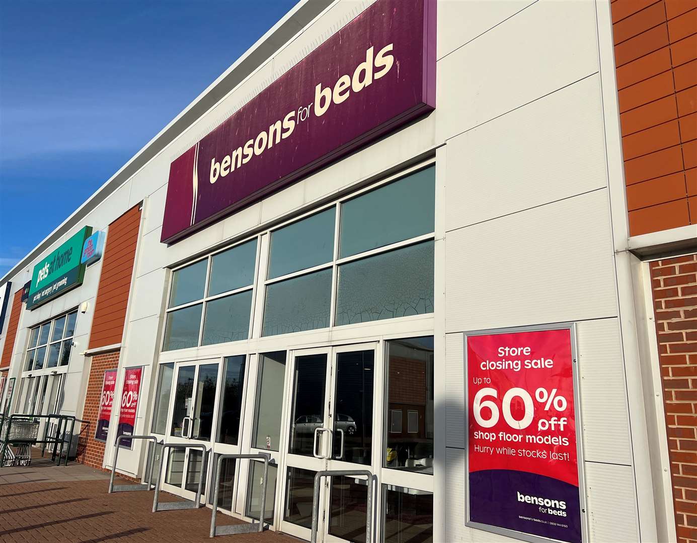 Bensons for Beds in Sittingbourne Retail Park closed last year