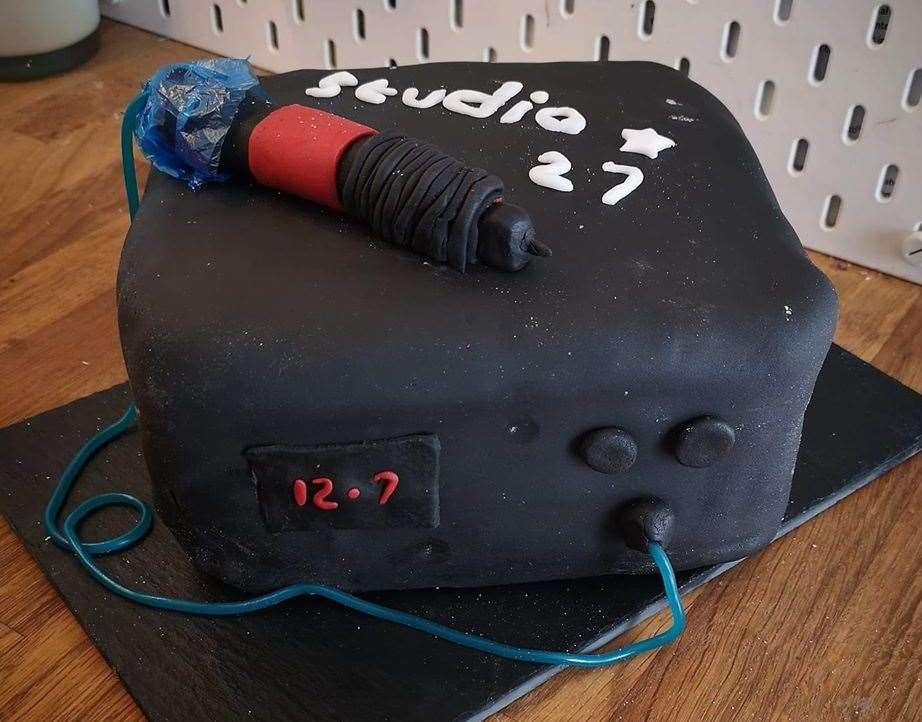Lucy Cuckoo made her fiance a cake shaped like a tattoo machine