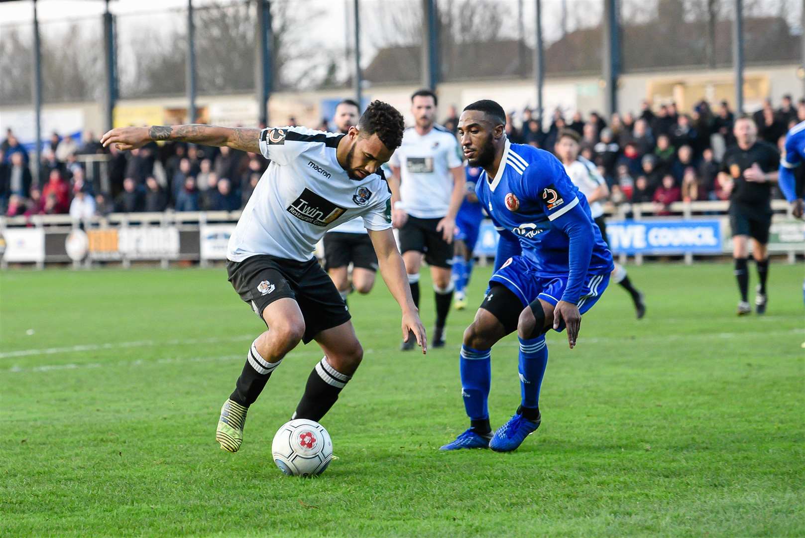 Phil Roberts on the ball during Dartford's win over Welling Picture: Alan Langley