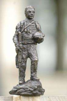 Miniature of statue to honour 36 Engineer Regiment in Maidstone