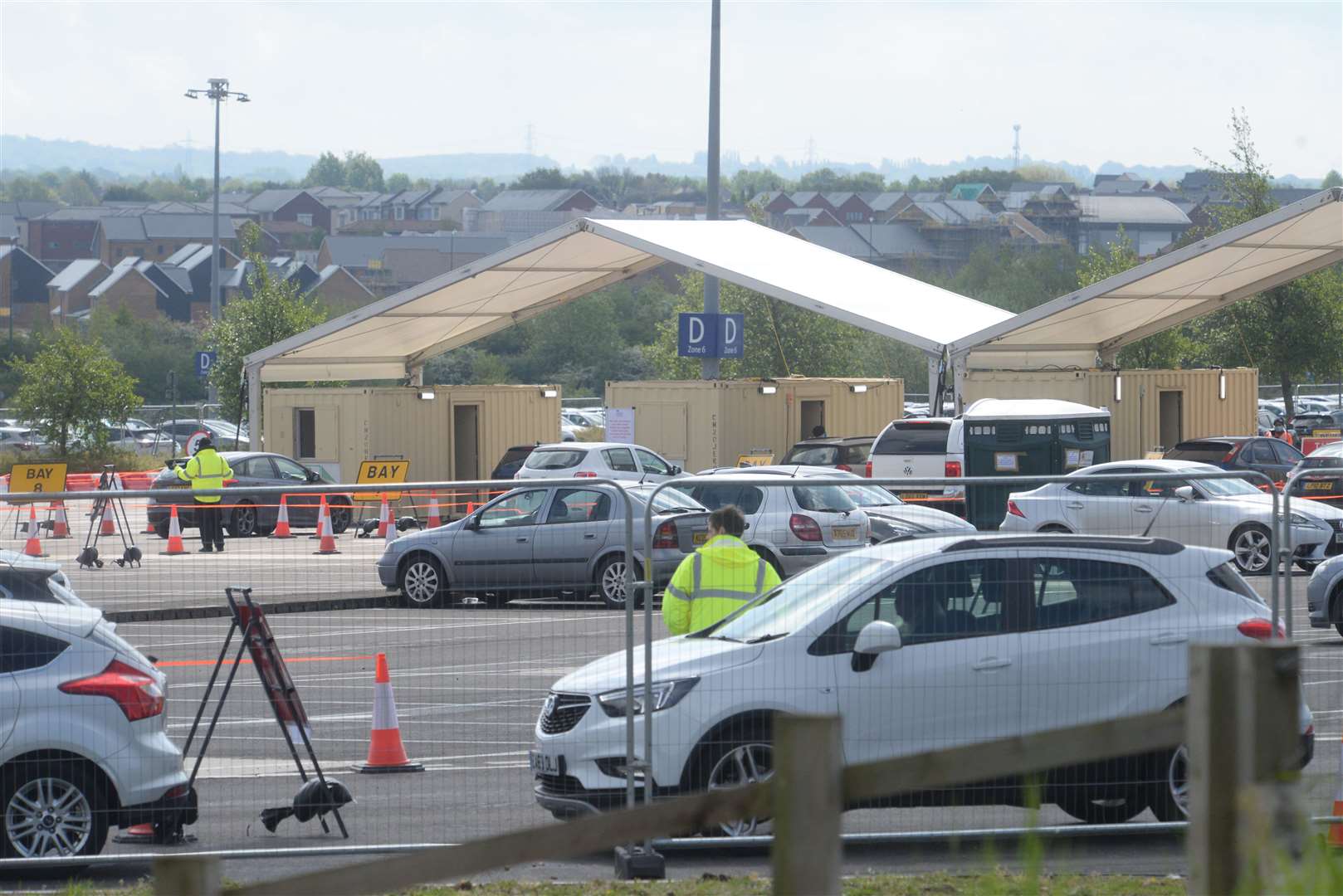 The coronavirus testing centre set up in one of the car parks at Ebbsfleet International. Picture: Chris Davey