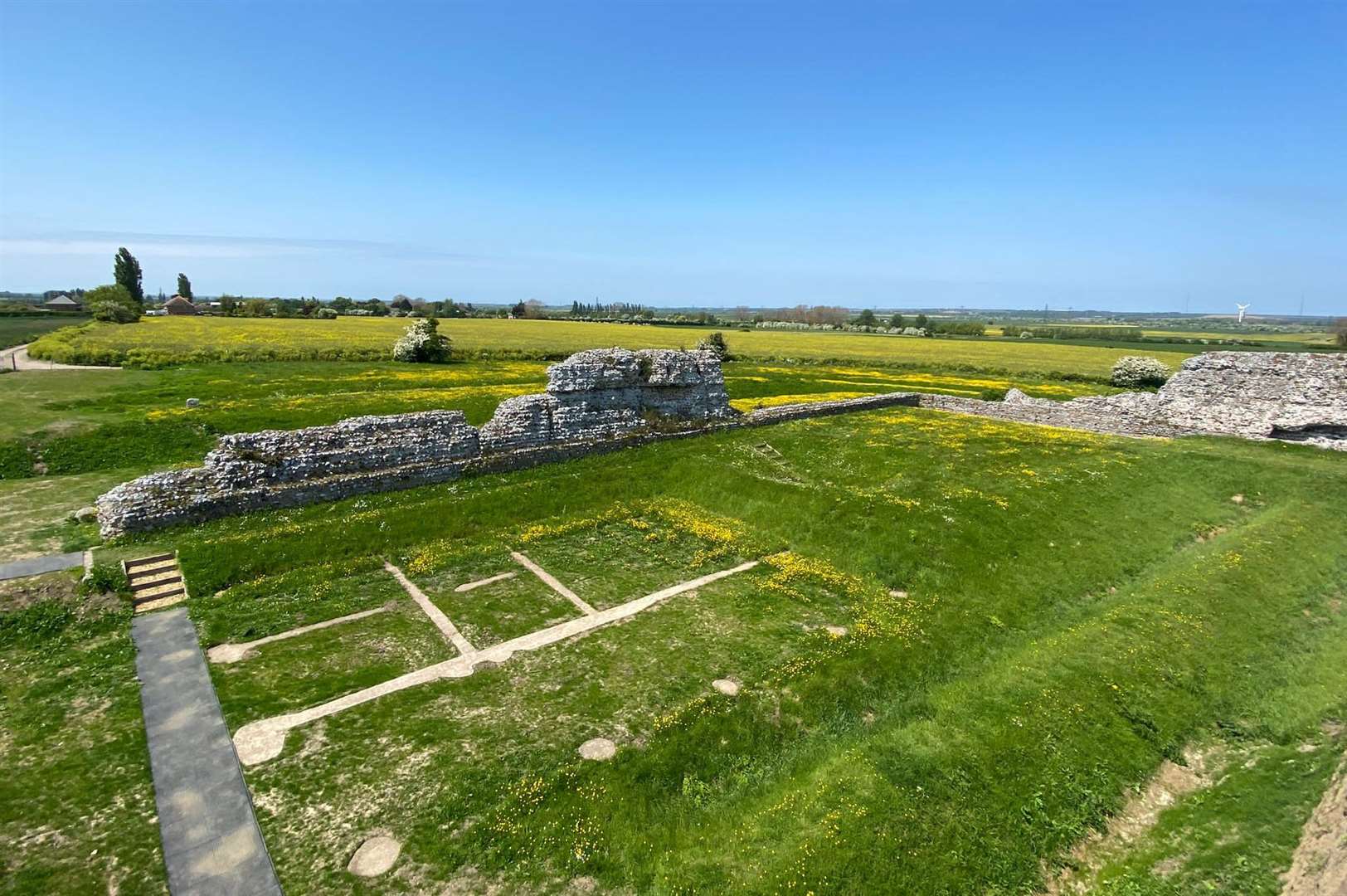 The Richborough Roman Fort and Amphitheatre near Sandwich