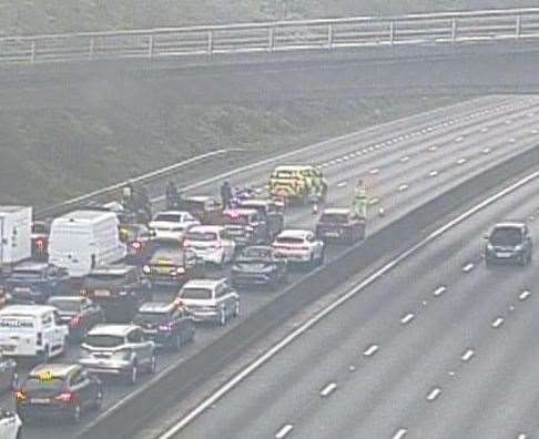 Part of the M25 is shut. Picture: National Highways