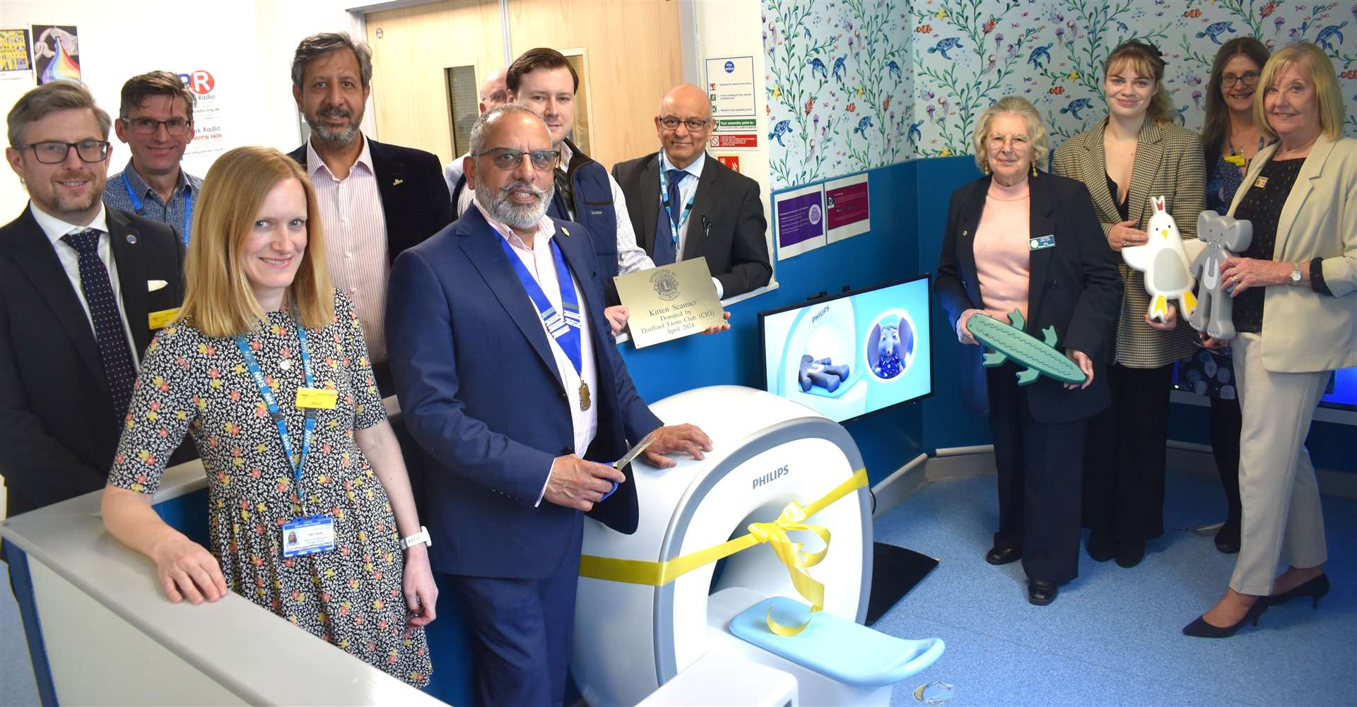 The Lions Club president Avtar Sandhu and his fellow Lions paid a visit to the hospital to unveil the new equipment. Photo credit: Dartford and Gravesham NHS Trust