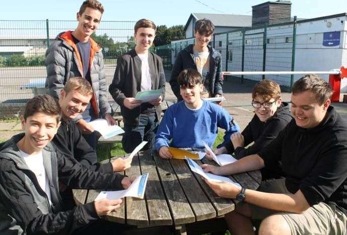 Pupils at The Hayesbrook School, Tonbridge on GCSE results day (15606540)