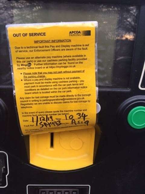 Out of service: ticket machine in Rose Street car park, Sheerness