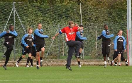 Prince William is put through his paces with the first team squad. Picture: KATHARYN BOUDET