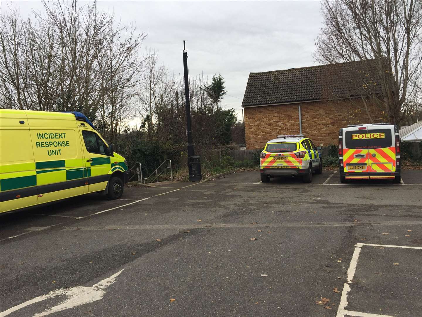Police, paramedics and the rescue team at the scene in West Malling