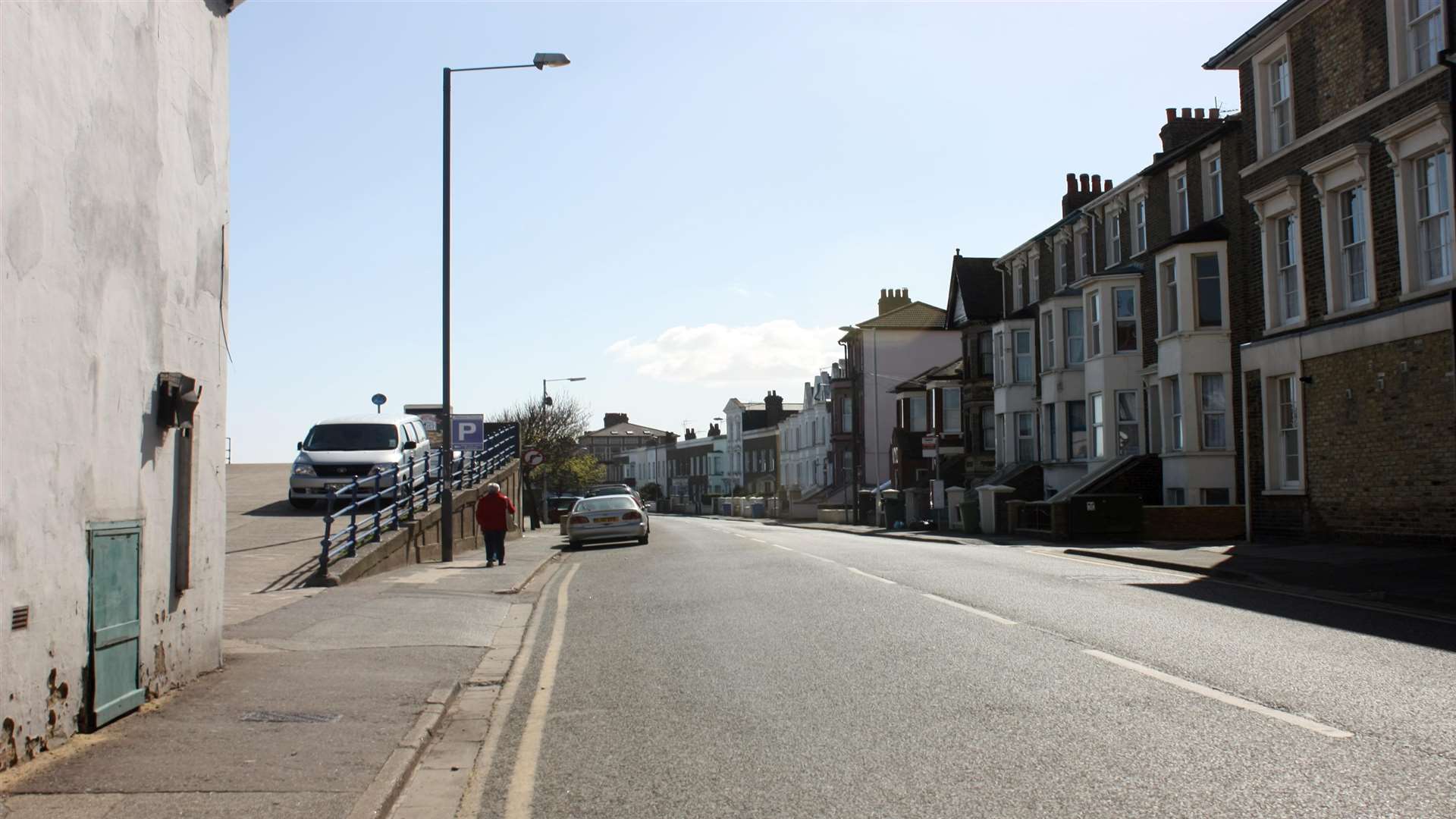 They were walking down Marine Parade, Sheerness, towards the High Street.