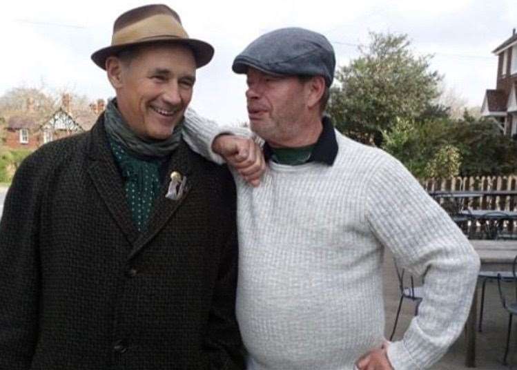 Mark Rylance and Louie Freeman in a pub in Benenden