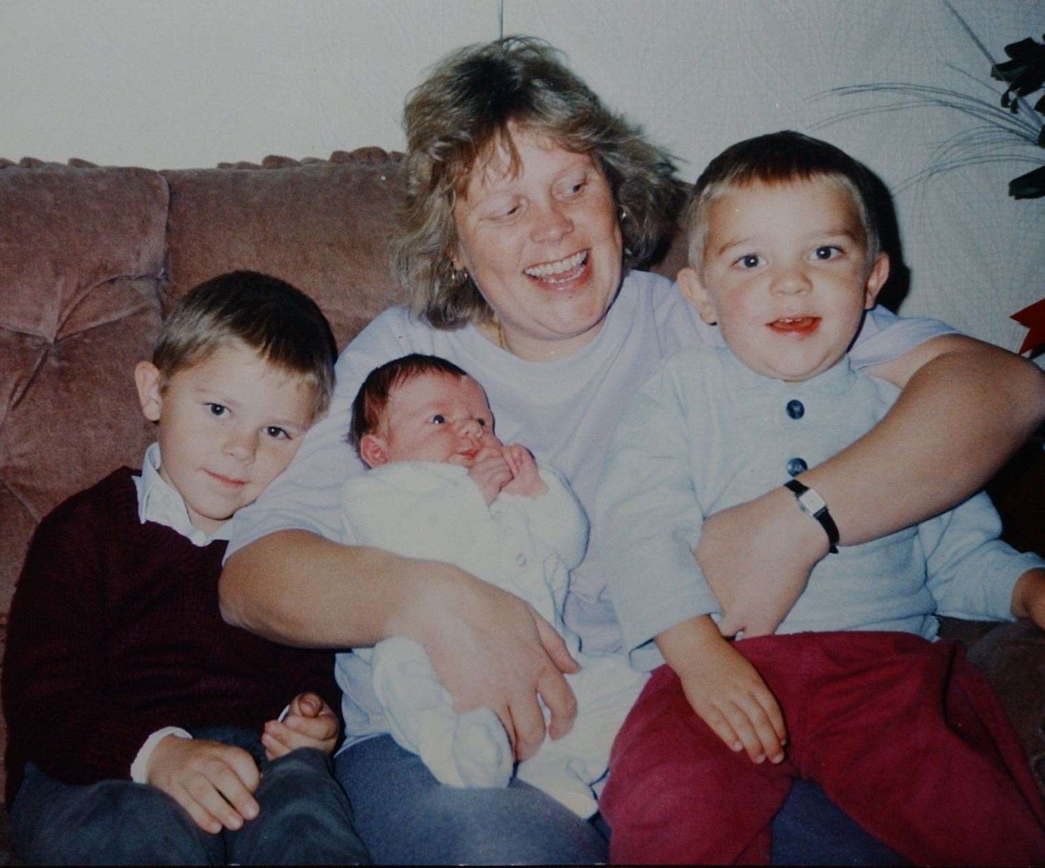 Debbie Griggs with children, Jeremy, Jake and baby Luke