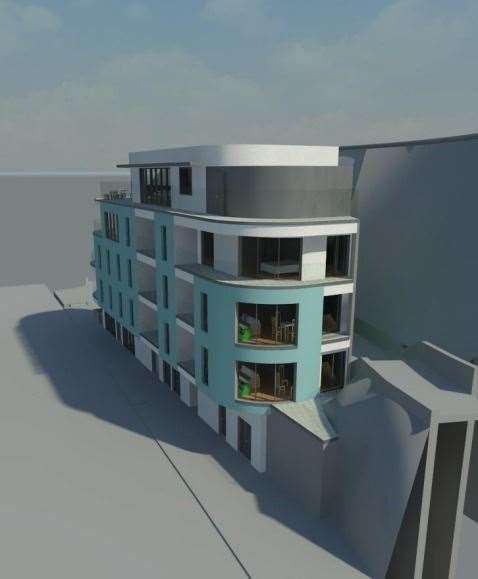 The building would have had flats, a restaurant and bar, and cafe. Picture: MBW Architects/Western Undercliff Ltd