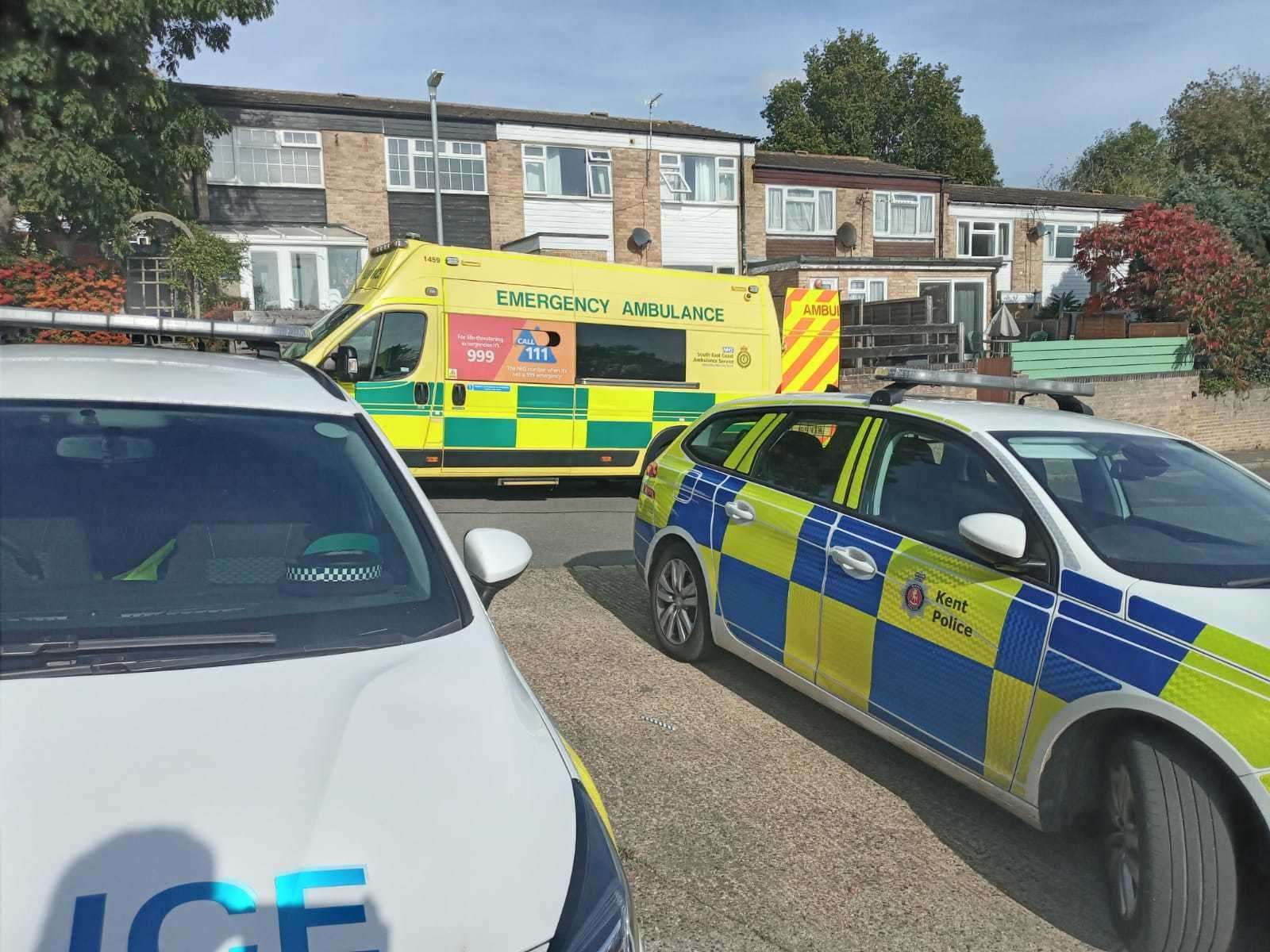 Police and paramedics are at the scene of an incident in Hovenden Close, Canterbury