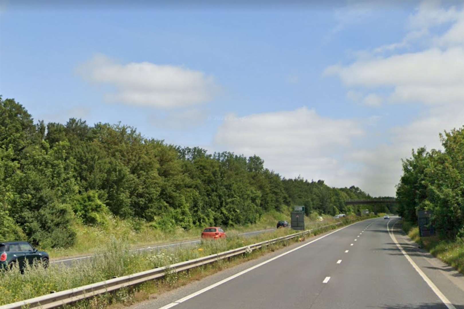 The incident happened on the A2 between Coldred and Lydden. Picture: Google Maps (58973328)