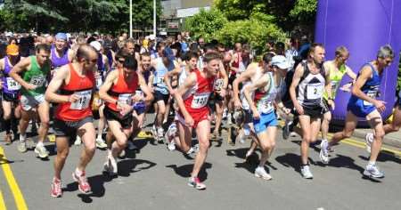 Runners get under way in the North Downs Run