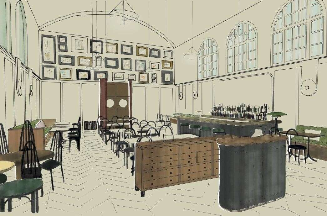 An artist's impression of the restaurant interior