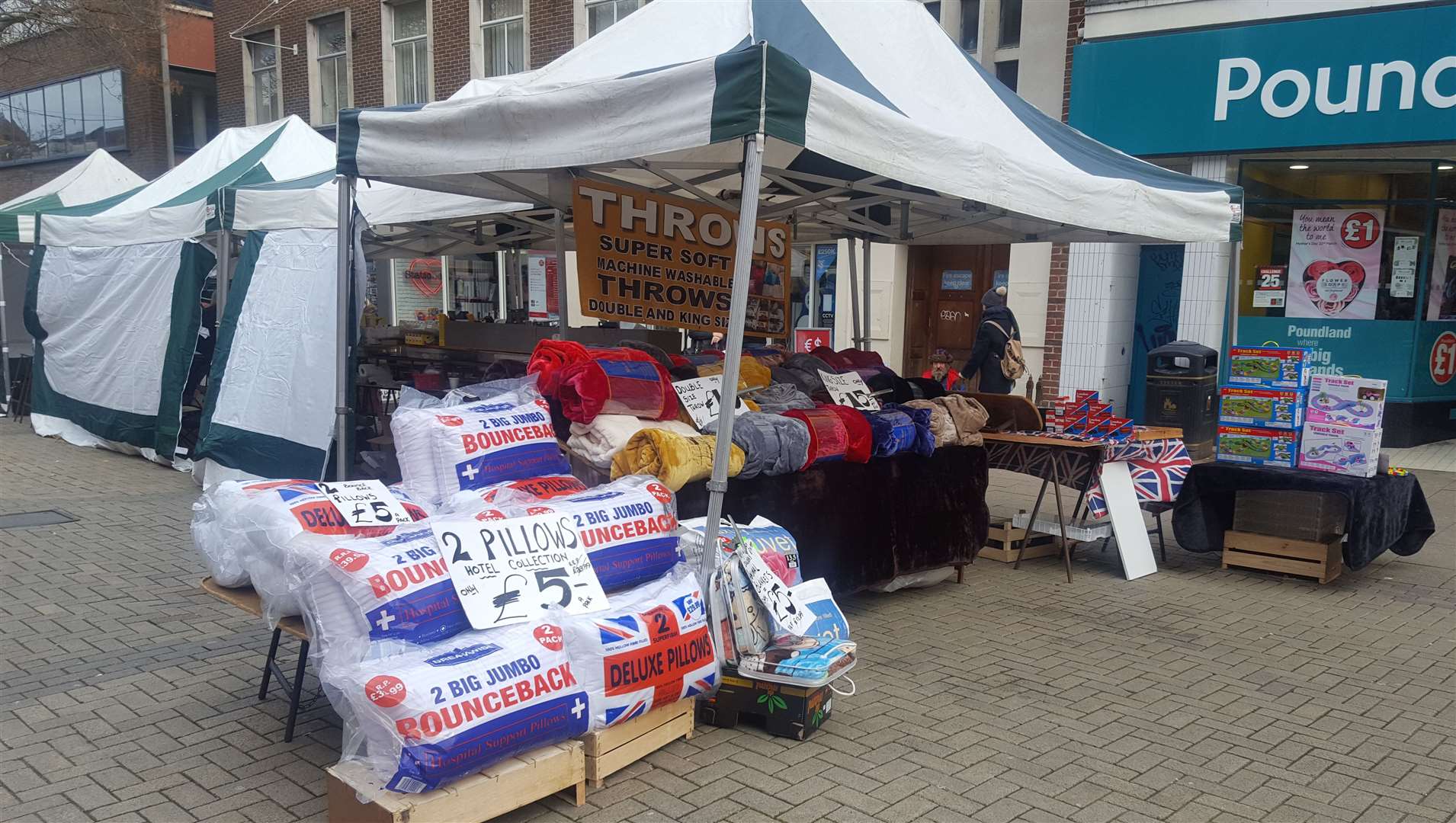 Stalls at Canterbury market in St George's Street