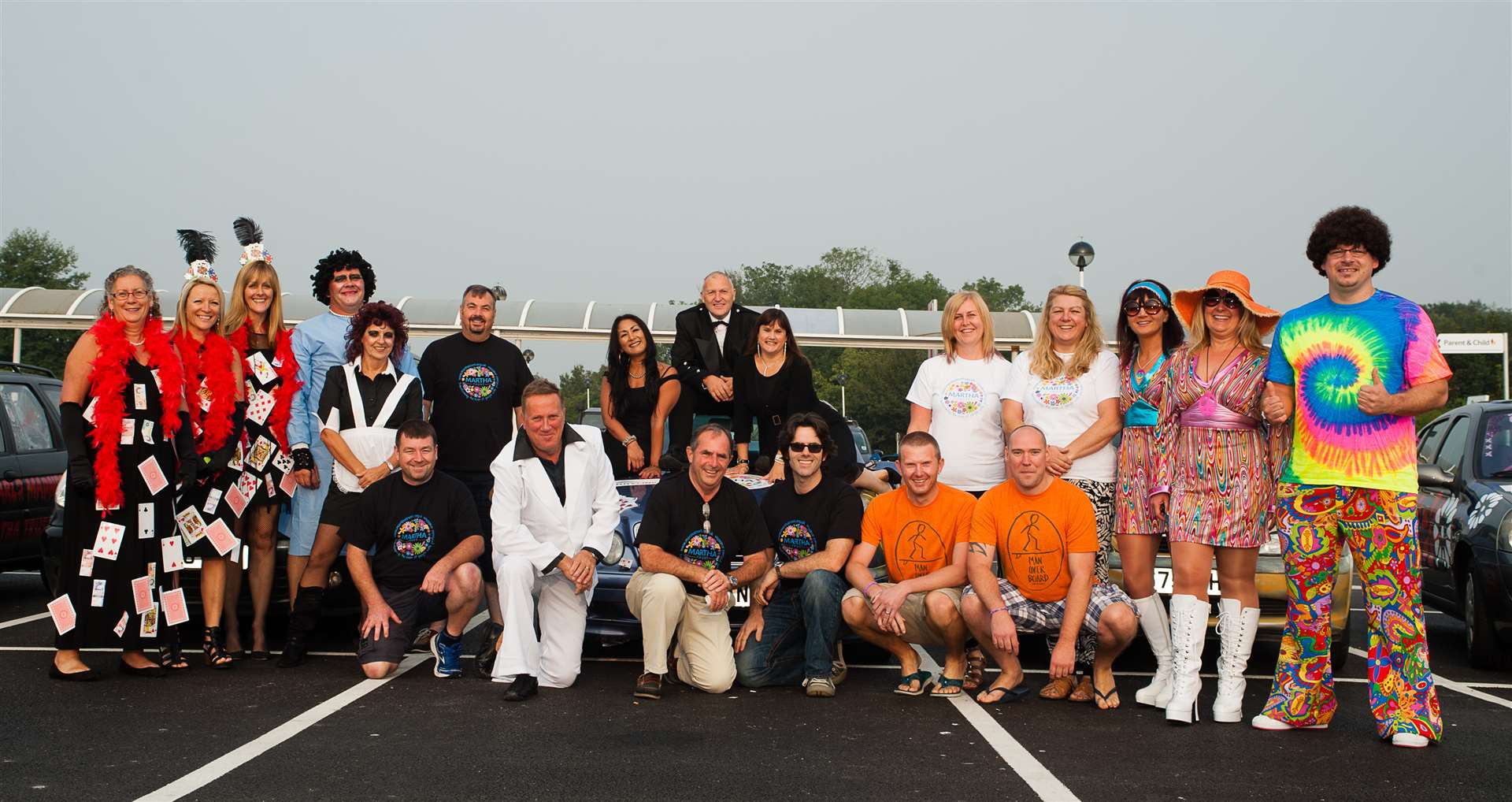 The nine teams who took part in Martha Trust's Monte Carlo car challenge