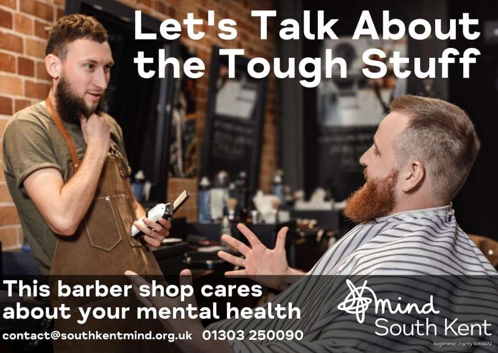 The campaign poster involving barbers. Picture: South Kent Mind