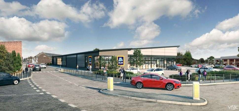 An artist's impression of what the Aldi store would have looked like if the plans had gone ahead. Picture: Vector