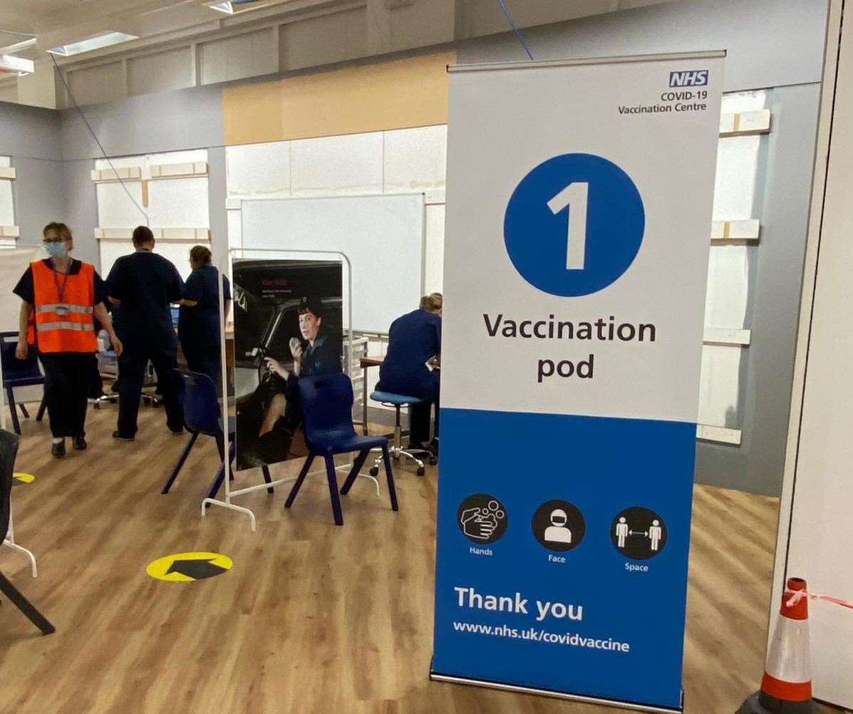 Vaccination pods are set up throughout the former shop. Picture: Barry Goodwin