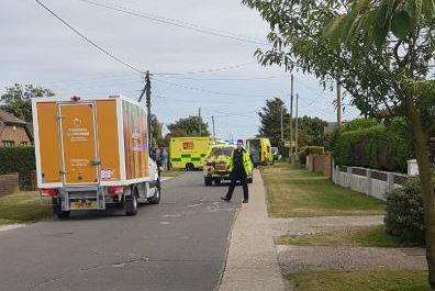 A pedestrian is believed to have been knocked down in Dunes Road, Greatstone. Picture: Daniel Knapp